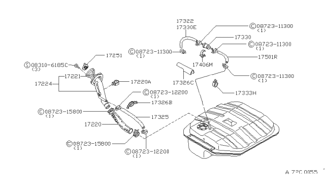 1982 Nissan Datsun 810 Fuel Tank Diagram 4