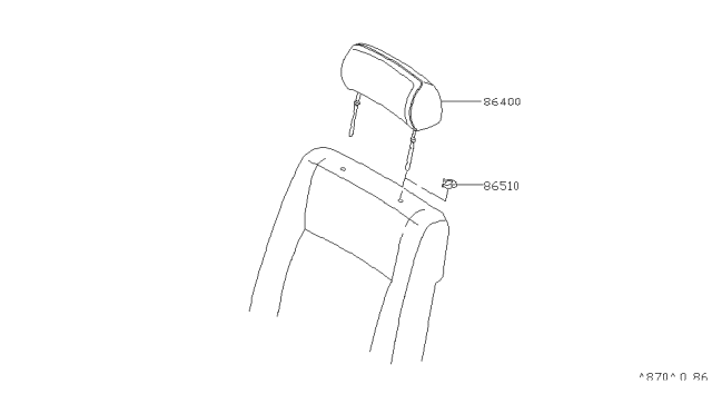 1984 Nissan Datsun 810 HEADREST-Brown Diagram for 86400-W3200