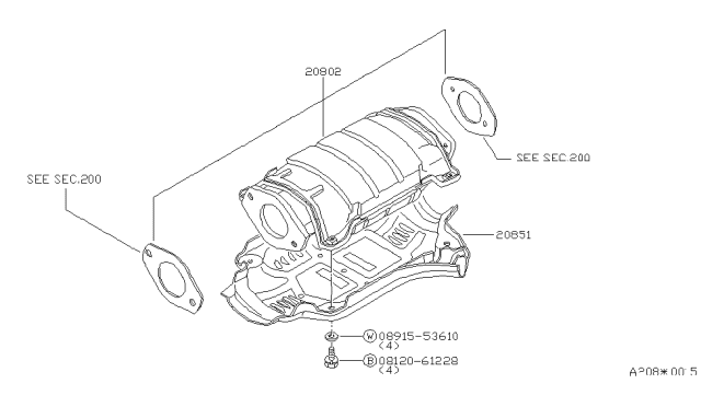 1984 Nissan Datsun 810 Catalyst Converter,Exhaust Fuel & URE In Diagram