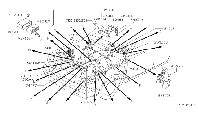 1982 Nissan Datsun 810 Cable Battery Diagram for 24110-W2400