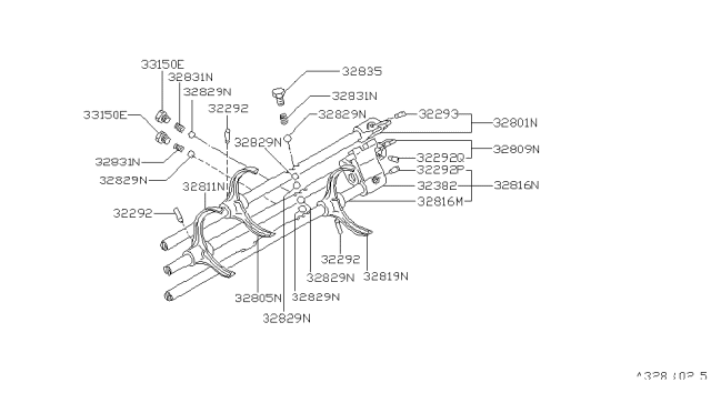 1981 Nissan Datsun 810 Transmission Shift Control Diagram 2