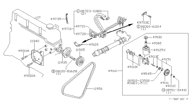 1983 Nissan Datsun 810 Power Steering Pump Diagram 2