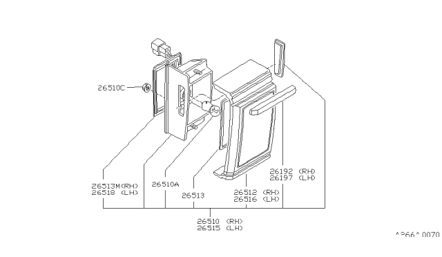 1982 Nissan Datsun 810 Mole Assembly RH Diagram for 26512-W1001