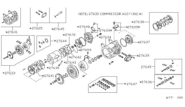 1982 Nissan Datsun 810 Compressor Wo Cl Diagram for 92610-W2100