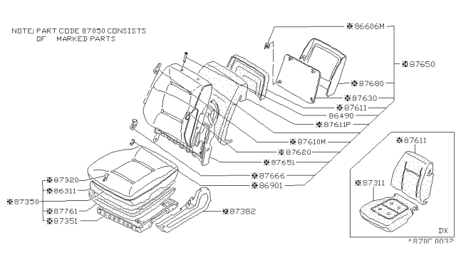 1981 Nissan Datsun 810 Front Seat Diagram 2