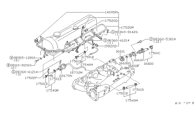 1980 Nissan Datsun 810 Hose Fuel W/CP Diagram for 16442-N7615