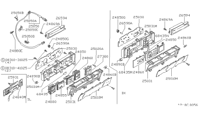 1983 Nissan Datsun 810 Screw Diagram for 08310-31025