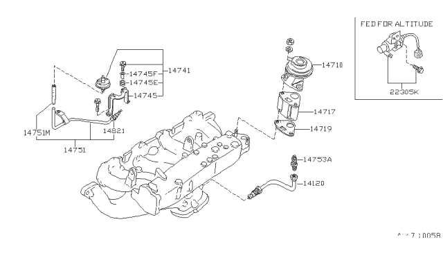 1982 Nissan Datsun 810 EGR Parts Diagram 1