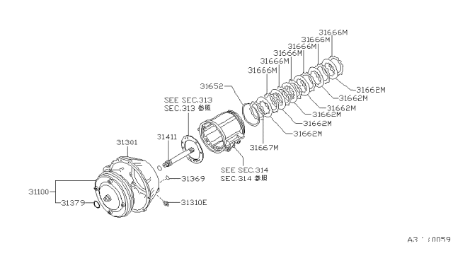 1983 Nissan Datsun 810 Torque Converter,Housing & Case Diagram 2