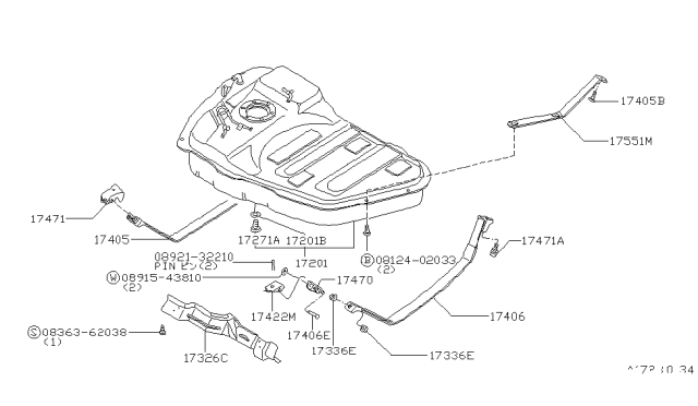 1984 Nissan Datsun 810 Pin Cotter Diagram for 08921-32210