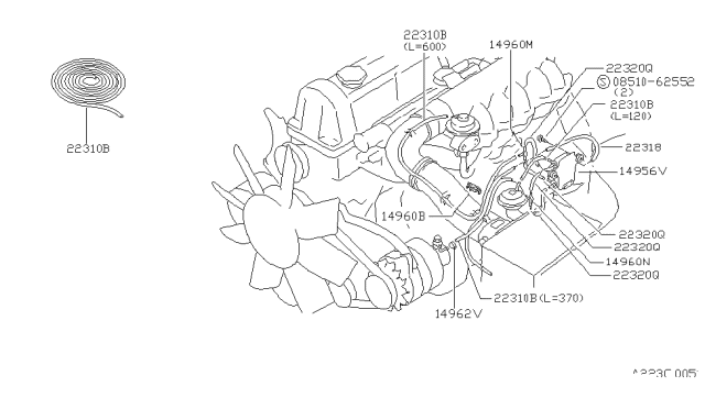 1982 Nissan Datsun 810 Solenoid Valve Diagram for 14956-W4900