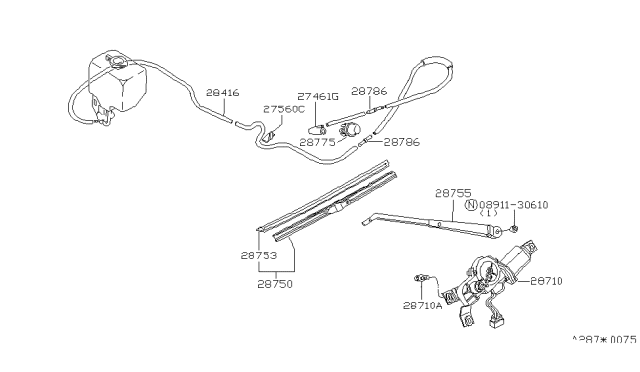 1981 Nissan Datsun 810 Rear Window Wiper Diagram