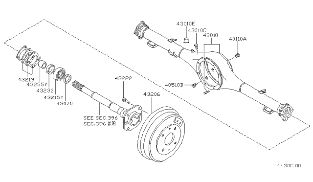 1981 Nissan Datsun 810 SPACER-Axle Bearing Diagram for 43070-21000