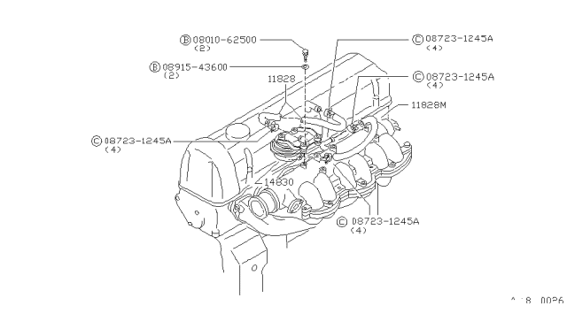 1983 Nissan Datsun 810 Valve Check Diagram for 11810-W4900