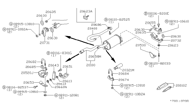 1981 Nissan Datsun 810 Insulator Diagram for 20652-W1200