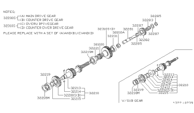 1982 Nissan Datsun 810 Key-Wood RUFF Diagram for 32214-E9029