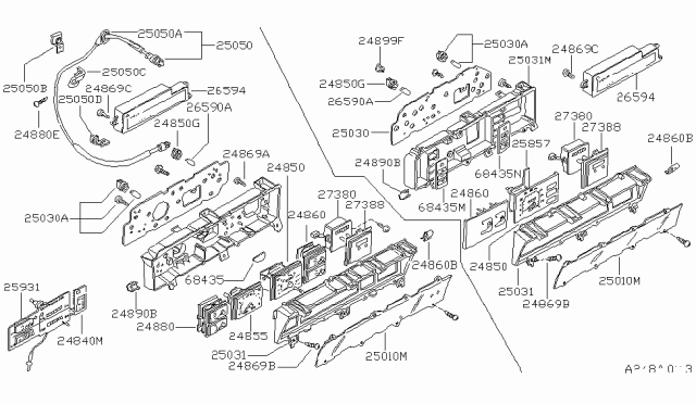 1982 Nissan Datsun 810 Meter Fuel Diagram for 24860-W2460