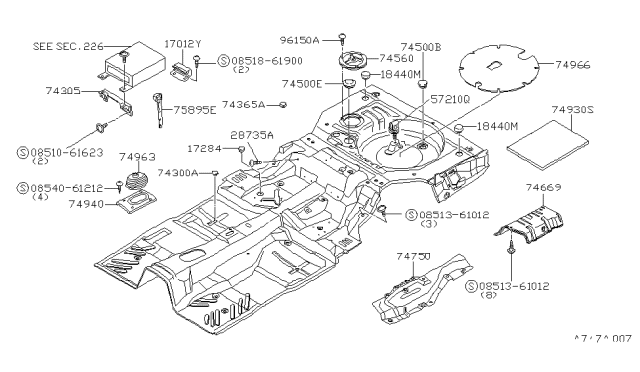 1982 Nissan Datsun 810 Floor Fitting Diagram 1