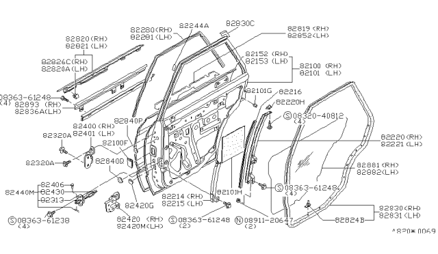 1982 Nissan Datsun 810 Panel Rear RH Diagram for 82100-W2430