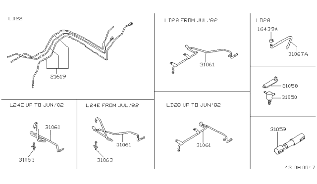 1984 Nissan Datsun 810 MODULATOR Lever Diagram for 31058-W3210