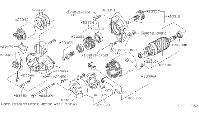 1984 Nissan Datsun 810 Bolt Diagram for 08121-0452F