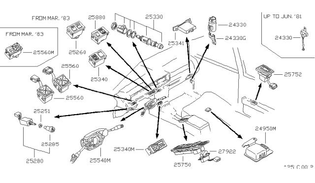 1980 Nissan Datsun 810 Switch Diagram 2