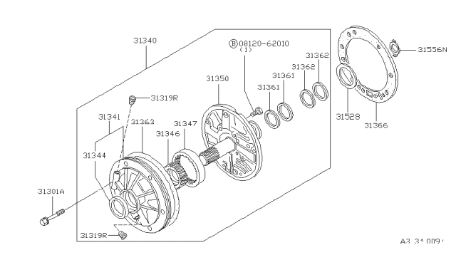 1982 Nissan Datsun 810 Oil Pump Diagram for 31340-X8602