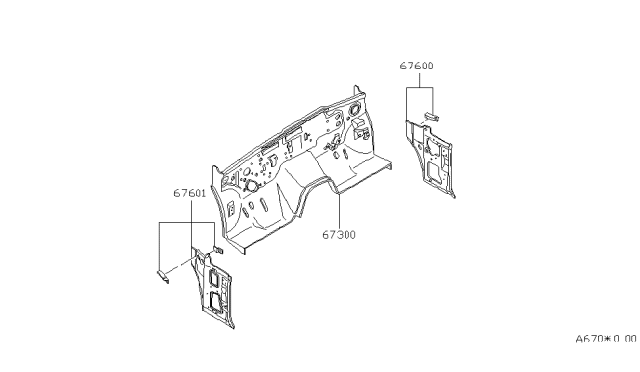 1981 Nissan Datsun 810 Dash Assembly Lower Diagram for 67300-W2131