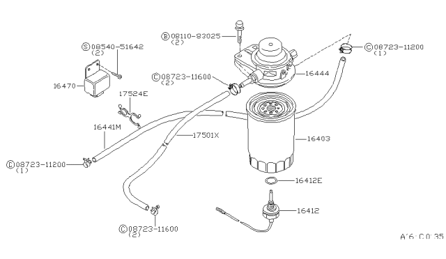 1983 Nissan Datsun 810 Fuel Strainer & Fuel Hose Diagram 3