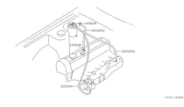 1980 Nissan Datsun 810 Engine Control Vacuum Piping Diagram 2