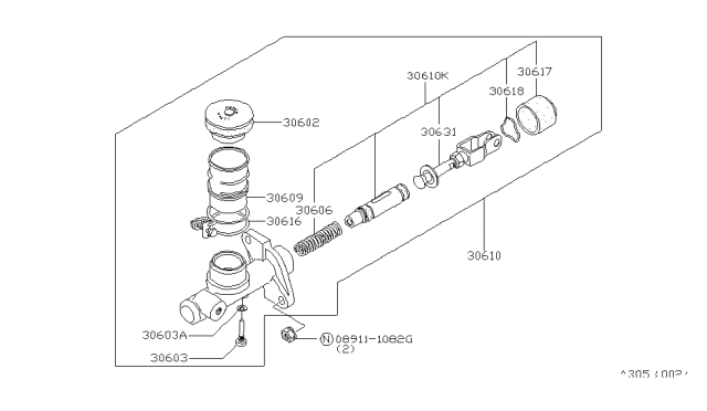 1983 Nissan Datsun 810 Clutch Master Cylinder Diagram 1