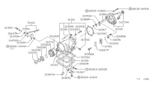 1983 Nissan Datsun 810 Transmission Cs Diagram for 31310-X8600