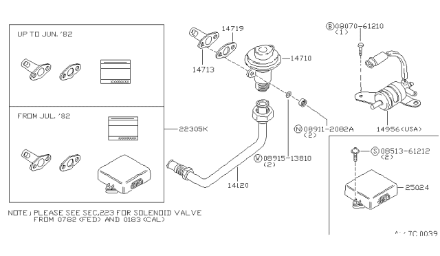 1983 Nissan Datsun 810 EGR Parts Diagram 2