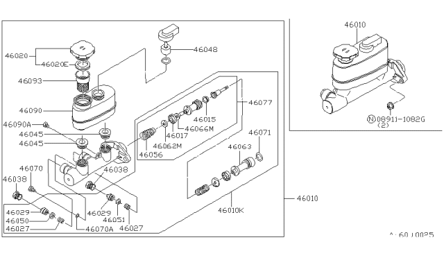 1984 Nissan Datsun 810 K Piston-B/M Diagram for 46011-F5025