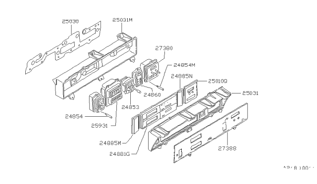 1984 Nissan Datsun 810 ODOMETR/TRIPOMT Diagram for 24850-W3580