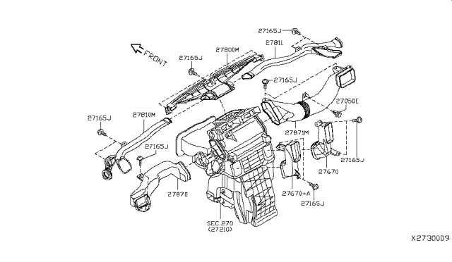 2007 Nissan Versa Sedan Nozzle & Duct Diagram
