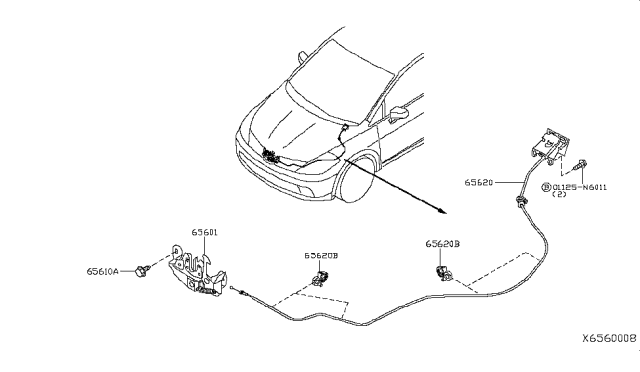 2007 Nissan Versa Sedan Hood Lock Control Diagram 2