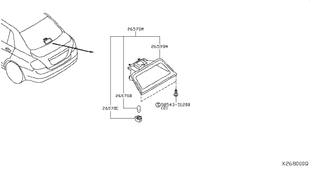 2009 Nissan Versa Sedan High Mounting Stop Lamp Diagram 2