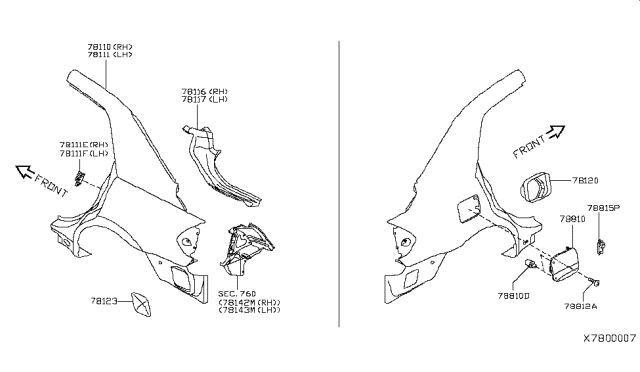 2010 Nissan Versa Fender Rear LH Diagram for G8101-EL130