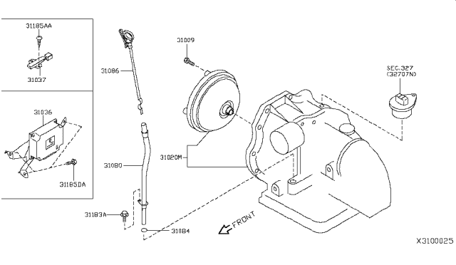 2010 Nissan Versa Auto Transmission,Transaxle & Fitting Diagram 1