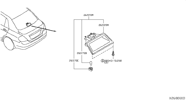 2007 Nissan Versa Sedan High Mounting Stop Lamp Diagram 2