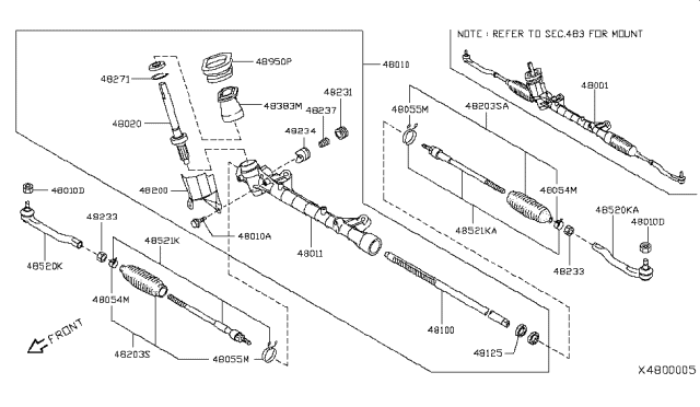 2007 Nissan Versa Sedan Manual Steering Gear Diagram