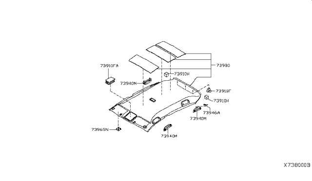 2010 Nissan Versa Clip Diagram for 73998-ED100