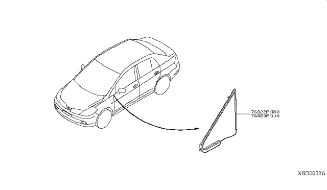 2011 Nissan Versa Sedan Side Window Diagram