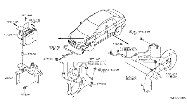 2007 Nissan Versa Sedan Anti Skid Control Diagram