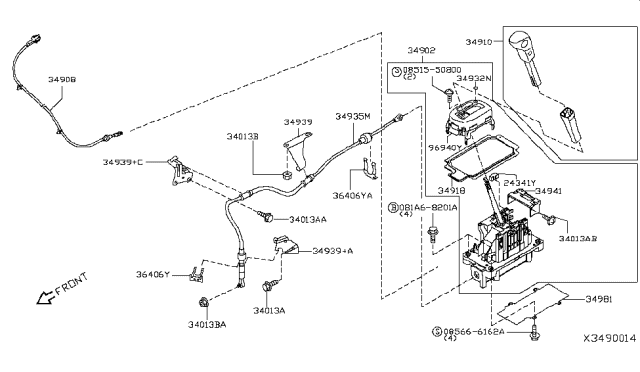 2011 Nissan Versa Sedan Auto Transmission Control Device Diagram 1