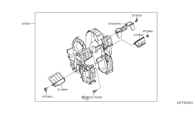 2007 Nissan Versa Sedan Heater & Blower Unit Diagram 1