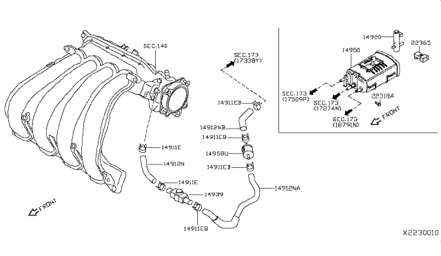 2008 Nissan Versa Tube EVAP Control Diagram for 14912-8W90A