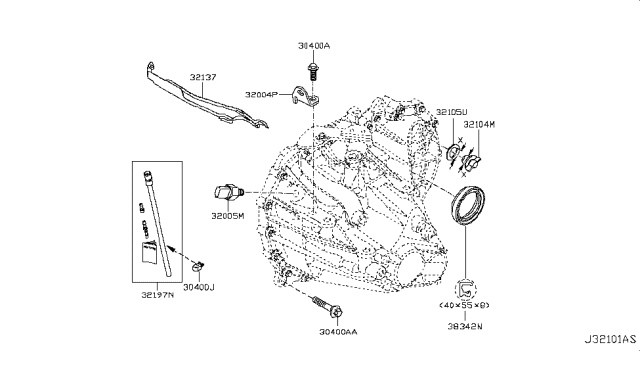 2011 Nissan Versa Sedan Transmission Case & Clutch Release Diagram 3