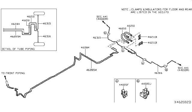2011 Nissan Versa Tube Assembly-Brake Diagram for 46285-CH00C